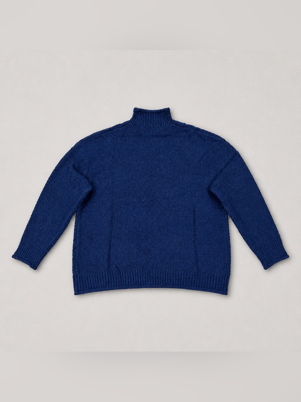 Women’s Plus Oversized Blue Turtleneck Drop Sleeves Sweater Size 3XL